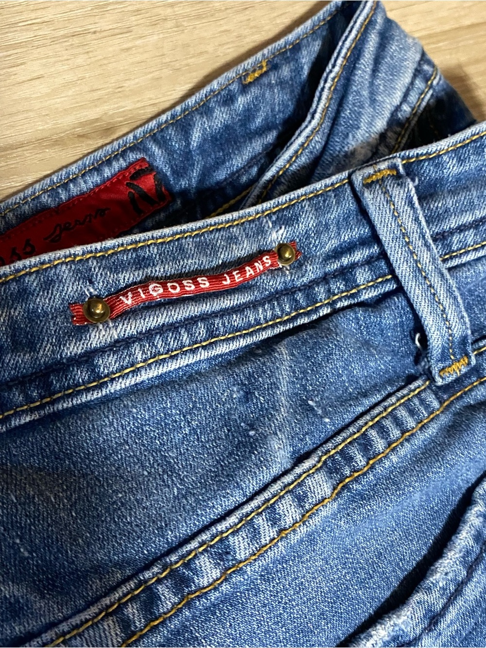 Vigoss Medium Blue Flared Jeans with Distressed Details - Picture 5 of 7